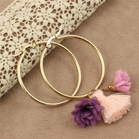 Baza kolczyka stal szlachetna bigle koła złote 40mm [para]