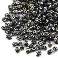 SuperDuo 2.5x5mm Jet Silver Picasso [5g]