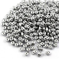 SuperDuo 2.5x5mm Matte Metallic Silver [5g]