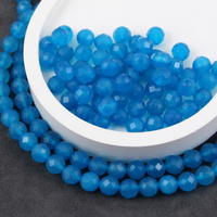 Agat brazylijski kula fasetowana niebieska 8mm