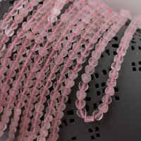 Kwarc różowy serce 4mm [sznur 38cm]