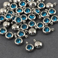 Stal szlachetna zawieszka w oprawie SR aquamarine 6mm