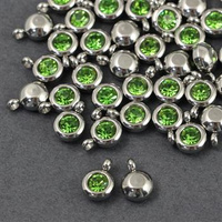 Stal szlachetna zawieszka w oprawie SR olivine 6mm