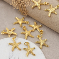 Zawieszka rozgwiazda mosiądz złocony 15mm