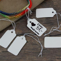 Metki z gumką do biżuterii biała 33x18mm [50szt]