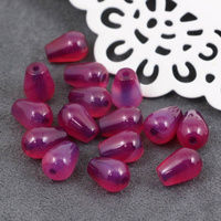 Agat brazylijski kropla gładka burgundowa 11x8mm