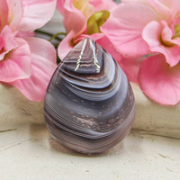 Kaboszon agat botswana łezka 37x29mm