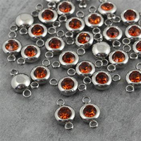 Stal szlachetna łącznik w oprawie SR topaz 6mm