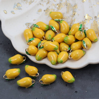 Zawieszka 3D metalowa emaliowana mango 13x6mm