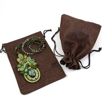 Woreczek lniany czekoladowy 18x13cm