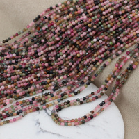 Turmalin wielobarwny kula fasetowana 2mm [sznur 39cm]