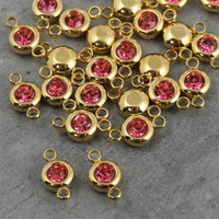 Stal szlachetna łącznik w oprawie ZŁ rose 6mm