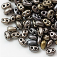 Koraliki Preciosa Twin 2,5x5 Crystal Metallic Color Gray Rainbow [50g]