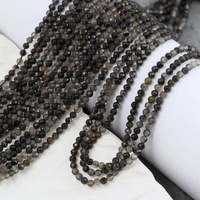 Obsydian złoty kula fasetowana 3mm [sznur 39cm]