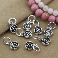 Zawieszka metalowa z podwieszką róża 18x10mm