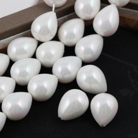 Perła seashell kropla biała 18x14mm