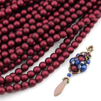 Round Beads Velvet Burgundy Wine 6mm [sznur/80szt]