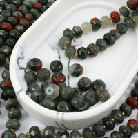 Heliotrop kamień krwisty oponka fasetowana 12x7mm