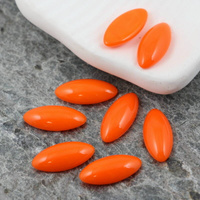 Kaboszon szklany Opaque Bright Orange wrzeciono 15x7mm