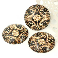 Kaboszon szklany z grafiką baroque moneta 30mm