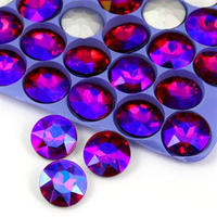 Kaboszon diamentowy szlif moneta fuchsia 18mm [2szt]