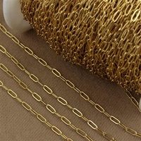 Łańcuszek złoty owalny stal szlachetna pozłacana PVD 6x2,5mm [1metr]