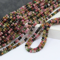 Turmalin wielobarwny oponka fasetowana 4x3mm [sznur 39cm]