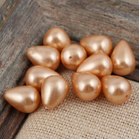 Perła seashell kropla złoto-brzoskwiniowa 18x13mm