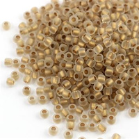 Toho Round 6/0 Gold-Lined Frosted Crystal [10g]