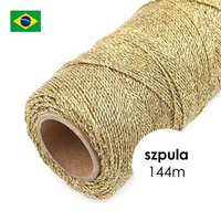 Sznurek do makramy brazylijski woskowany Metallic Gold 1mm [szpula 144m]