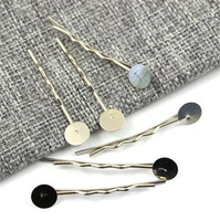 Baza spinki typu wsuwka srebrna 45x10mm