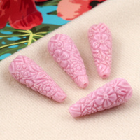 Rzeźbiona kropla liliowa 28x11mm