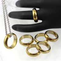 Hematyt jasnozłota obrączka 17-18mm