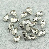 Kaboszon w oprawie łezka fasetowana crystal 13x8mm