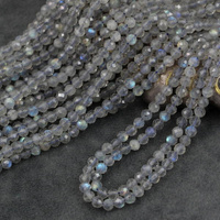 Labradoryt kula fasetowana 4mm [sznur 39cm]