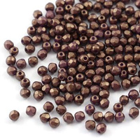 Fire Polish 3mm Gold Shine Saddle Brown [40szt]