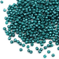 Fire Polish 2mm Alabaster Pastel Dark Green [80szt]