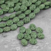 Lawa wulkaniczna zielony owal 10x8mm