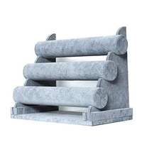 Ekspozytor stopniowy na bransoletki szary welur