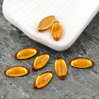 Kaboszon szklany Topaz - Gold Matte Foiled wrzeciono 15x7mm