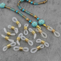 Końcówka do okularów biała silikon stal szlachetna pozłacana