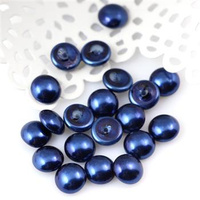 Glass Pearl Cabochon Midnight Blue 8mm