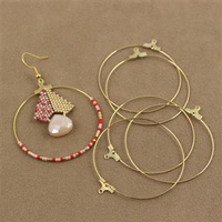 Baza kolczyka stal szlachetna bigle koła złote 45mm [para]