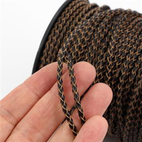 Rzemień skórzany pleciony brązowy 3mm [50cm]