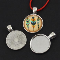 Baza do kaboszonu okrągła srebrna na wisior 20mm [1szt]