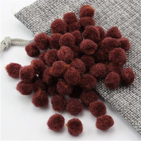 Pompony z włókna syntetycznego brązowe 10mm [30szt]