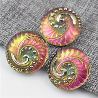 Guzik szklany lila 27mm