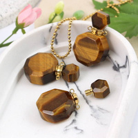 Tygrysie oko zawieszka perfumetka z odkręcanym korkiem 35x22mm