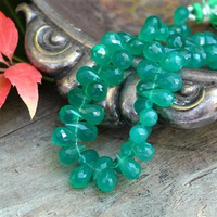 Zielony onyks kropla fasetowana 11x7mm