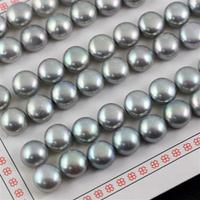 Perła szara do połowy wiercona 8-8,5mm [para]